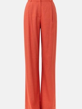 Veronica Beard Coral Wide-Leg Pants